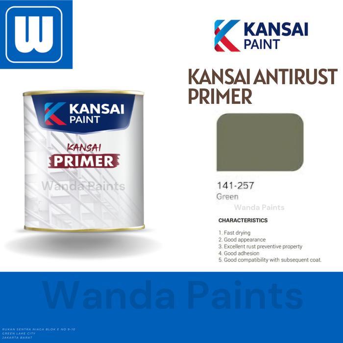 Cat Dasar Meni Besi ANTIRUST KANSAI Primer Green Hijau (5 KG)