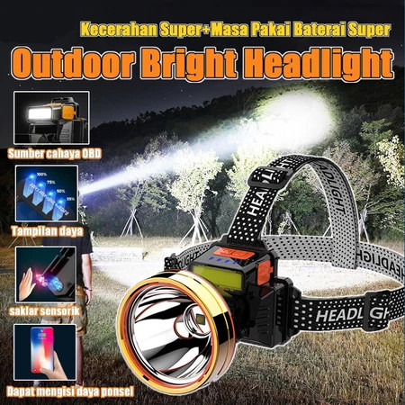 (Mariposay) Terang Anti Air/USB Rechargeable/LED Senter Super Terang/Dengan Sensor ORI/senter Berkem