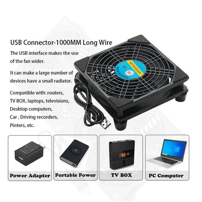 Kipas Pendingin 12x12cm FAN DC 5V untuk WIFI ROUTER , STB , TV BOX