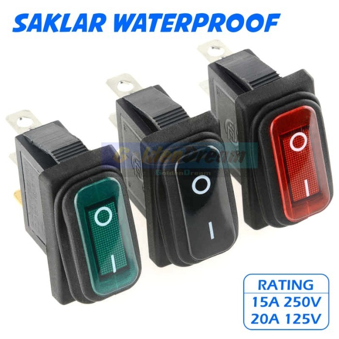 Saklar Waterproof 34x17mm LED Anti Tahan Air Debu Minyak Karet Silicone Swit