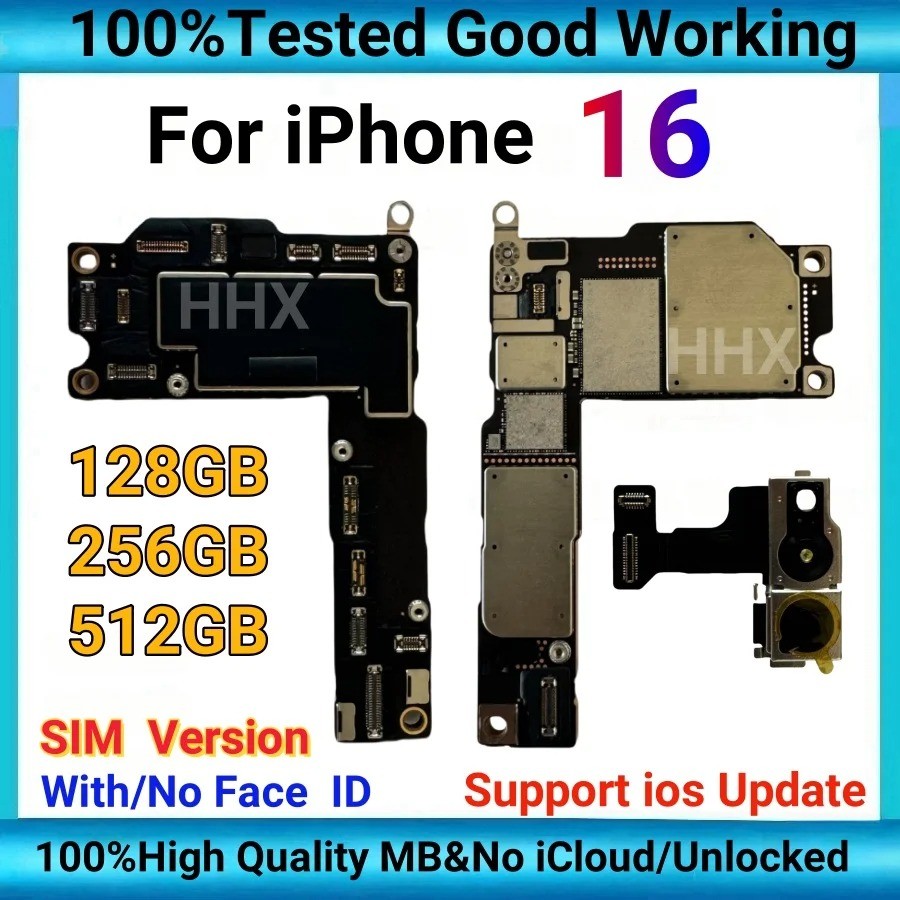 100% Working iPhone 16 Pro Mainboard Logic Board Supports OS Updates Clean iCloud Unlocked Motherboa