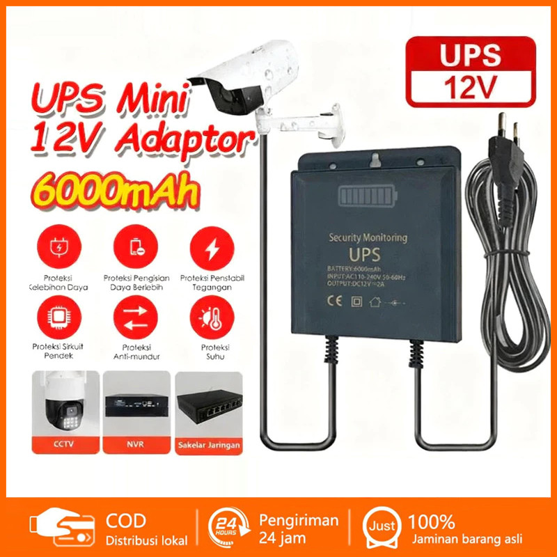 COD UPS Mini 12V Adaptor Power DC Cadangan Baterial Mini UPS CCTV Outdoor Waterproof Untuk Router Wi
