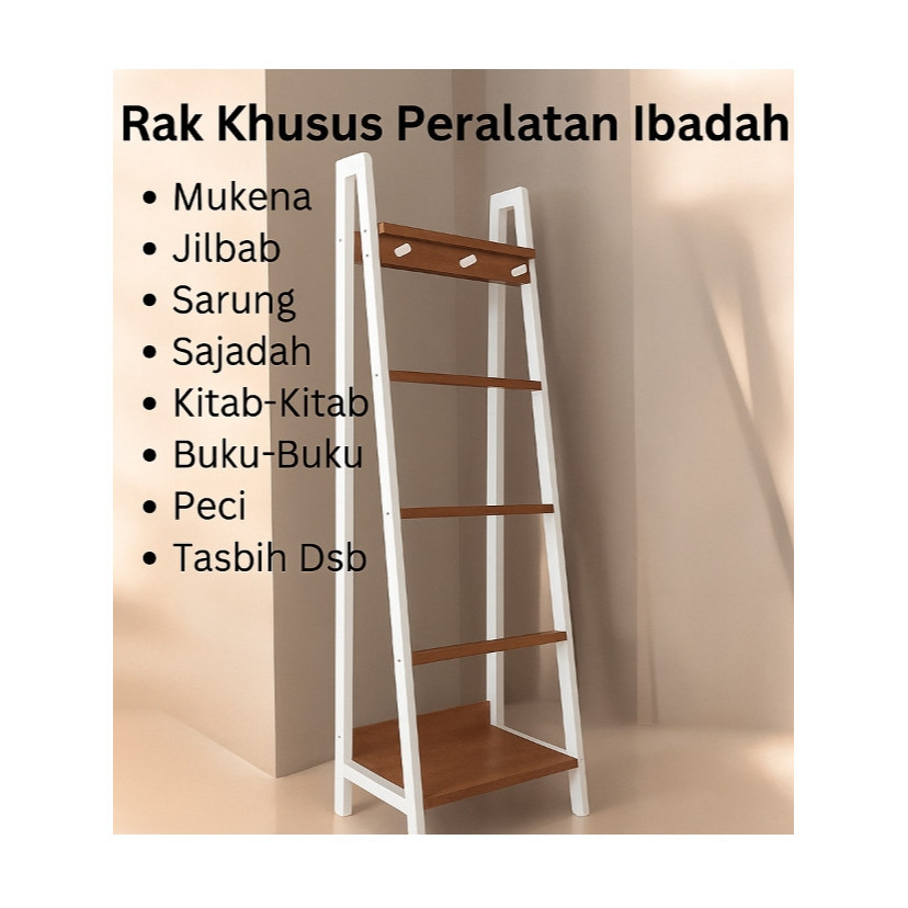 Rak Mukena Minimalis - Tempat Mukena dan Sajadah - Rak Peralatan Shalat Rak Mukena Minimalis Serbagu