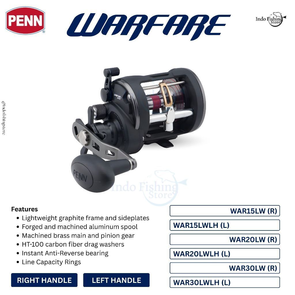 Reel Pancing Overhead PENN Warfare Level Wind 15 20 30 LW LH Mancing OH Saltwater Jigging