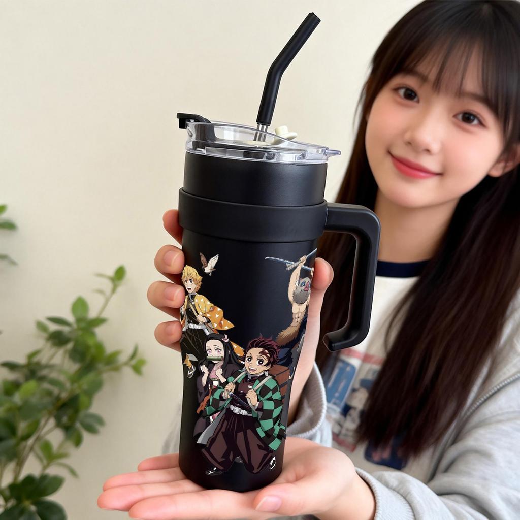 Tumbler Botol Minum Motif Anime Demon Slayer Karakter Tanjiro 1182ml Jumbo– Botol Minum Besar Kekini
