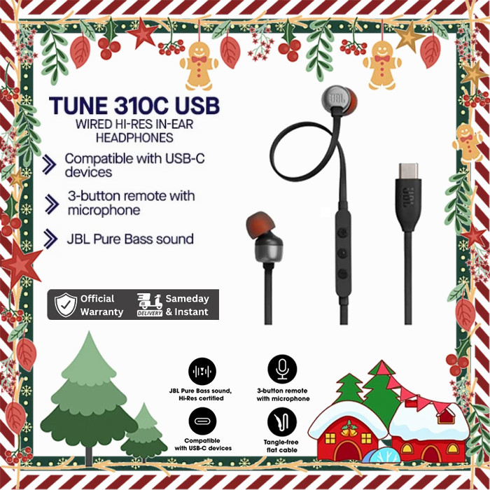 Jbl Tune 310C Type C Original: Hi-Res Audio with Super Bass Earbuds