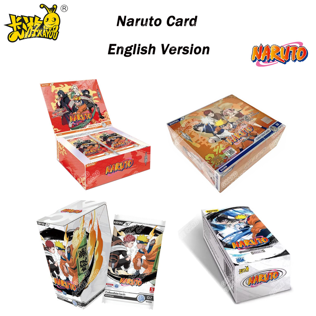 KAYOU Genuine Naruto New T2W9 T4W6 English Version Anime Card Box Rare CR SP MR Collection Card Ninj