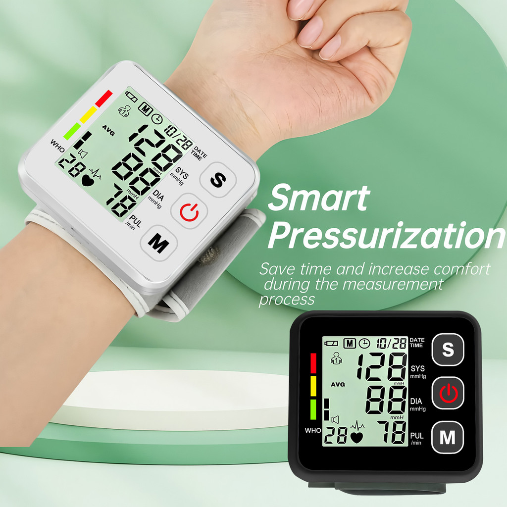 Electronic Blood Pressure Monitor Mecal Home Wrist Blood Pressure Monitor Heart Rate Measuring Devic
