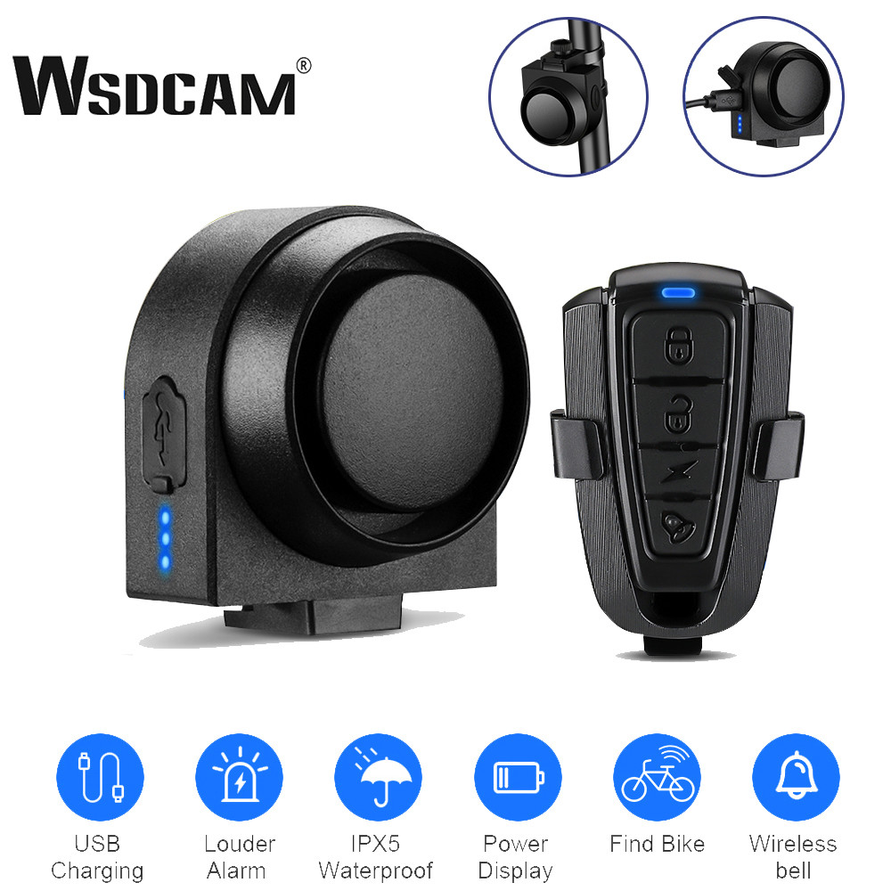 Alarm Getaran Sepeda Wsdcam, Alarm Motor Nirkabel, Pengisian Daya USB, Sistem Alarm Peringatan Getar