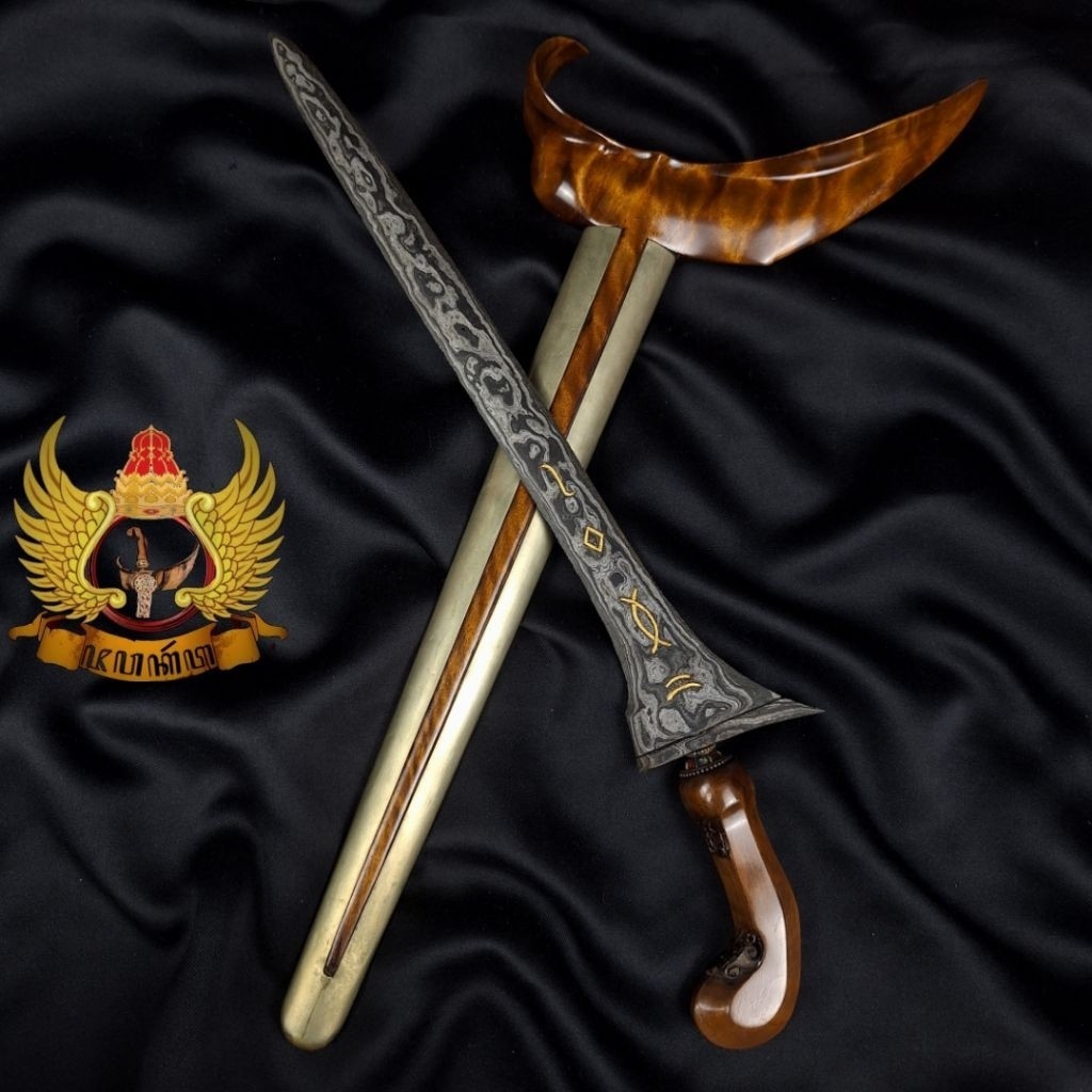 Koleksi Kris Brojol Kinatah Emas Asli Pamor Kulit Semongko Winengku Tangguh Tuban