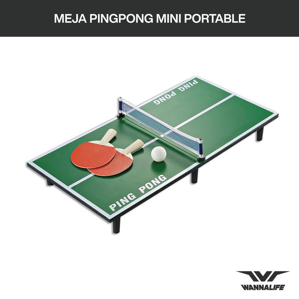 WANNALIFE Meja Pingpong Mini Portable | Peralatan Tenis Meja