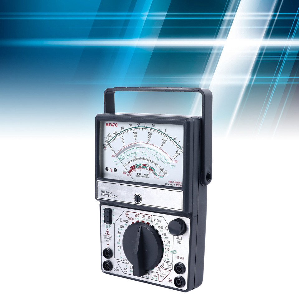 Portable MF47C Analog Pointer Multimeter Pointer Type Multimeter High Accuracy Anti Burning Buzzer A