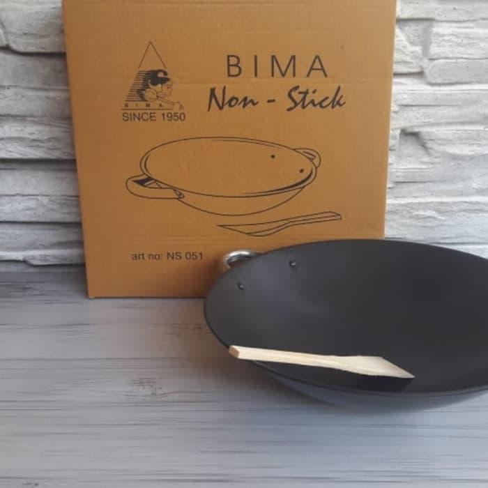 Bima Kuali Besi 40cm Anti Lengket NS051 Frywok Penggorengan Wajan 40cm - Tanpa Tutup