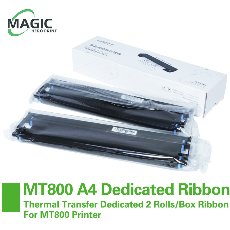 MT800 A4 Portable Document Ribbon Printer Consumables Cartridges Thermal Transfer Decated 2 Rolls/Bo
