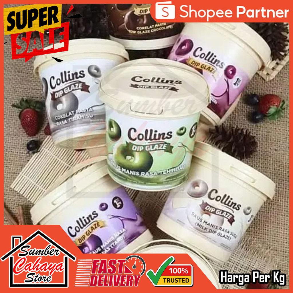 Glaze Donat Collins 1kg Topping Donat Mengkilap All Varian Rasa Selai Donut Pasta Coklat Dipping Cho