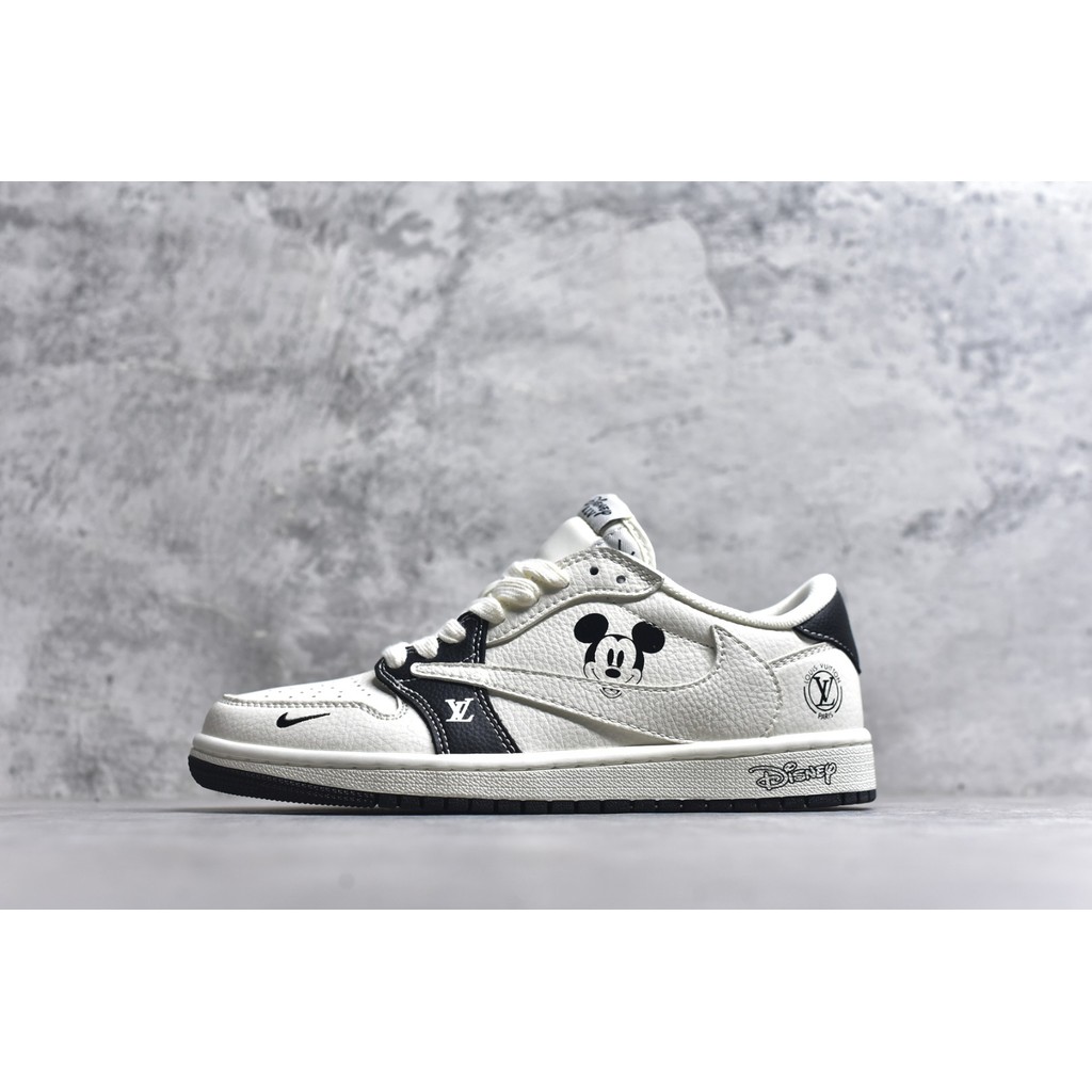 TRAV1S SC0TT x Fragment Design x A1r J0RDAN 1 Low OG SP AJ1 Sepatu kets kasual bertali rendah bergam