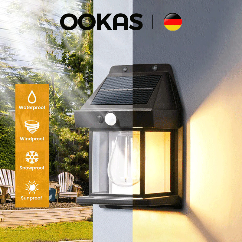 READY OOKAS  lampu led lampu tenaga surya kamar sorot lampu hias lampu dinding outdoor taman sensor