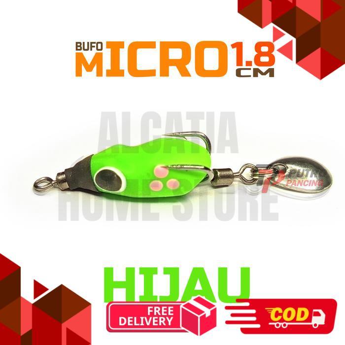 Lure Bufo MICRO 1.8cm Blade Soft Frog softfrog - Hijau