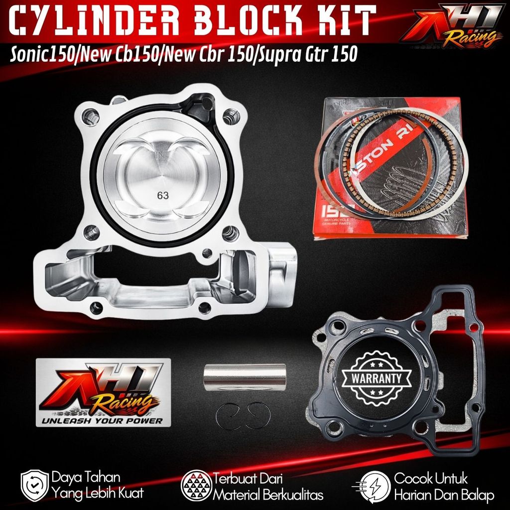 Block Blok Seher Boring Bore Up Sonic 150 New CBR150 CB150 CB CBR Supra GTR 150 62 63 Mm AH1 Racing 