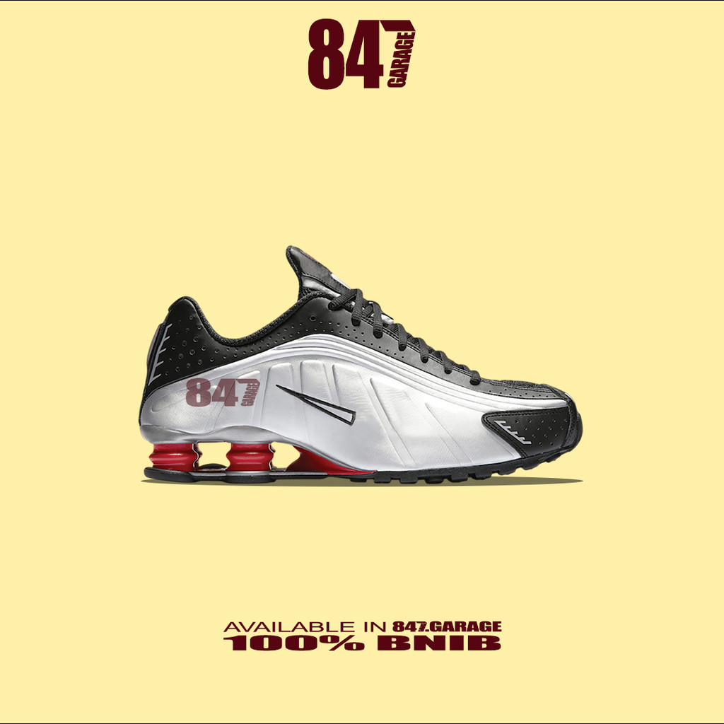Sepatu Nike Shox R4 Black Silver Red Brand New In With Tag Box
