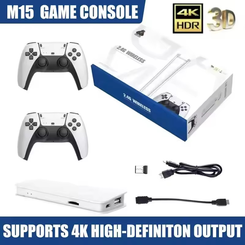 New Home TV Retro Gaming Device 4K HD Wireless Gamepad Plug & Play Portable M15 Game Stick