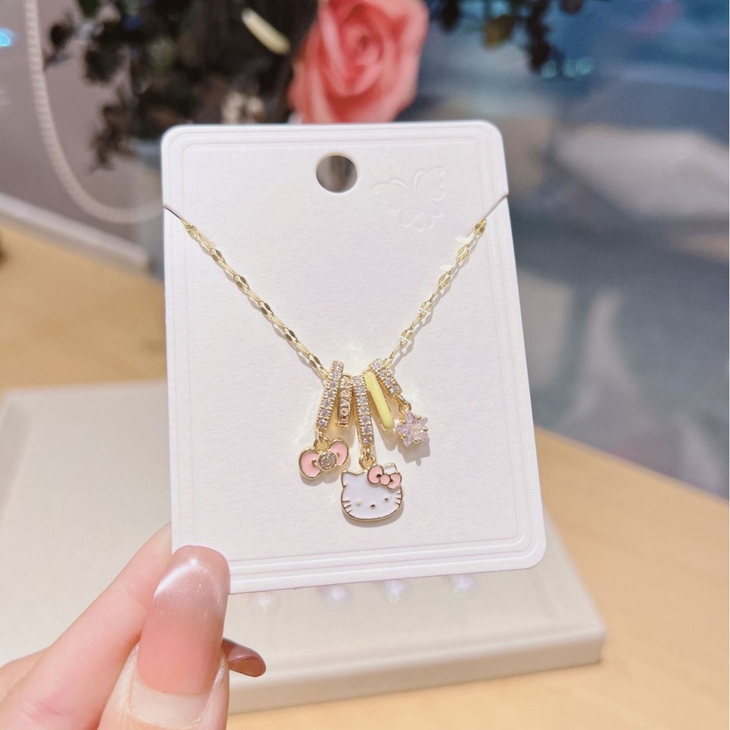 Dopamin HelloKitty Girly Heart Hello Kitty Kalung Liontin