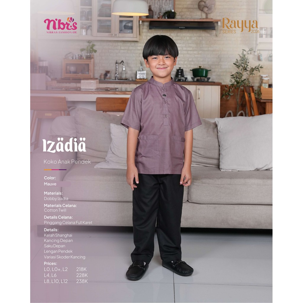 Sarimbit Lebaran Koko Anak Izadia Baju Muslim Polos Anak By Nibras