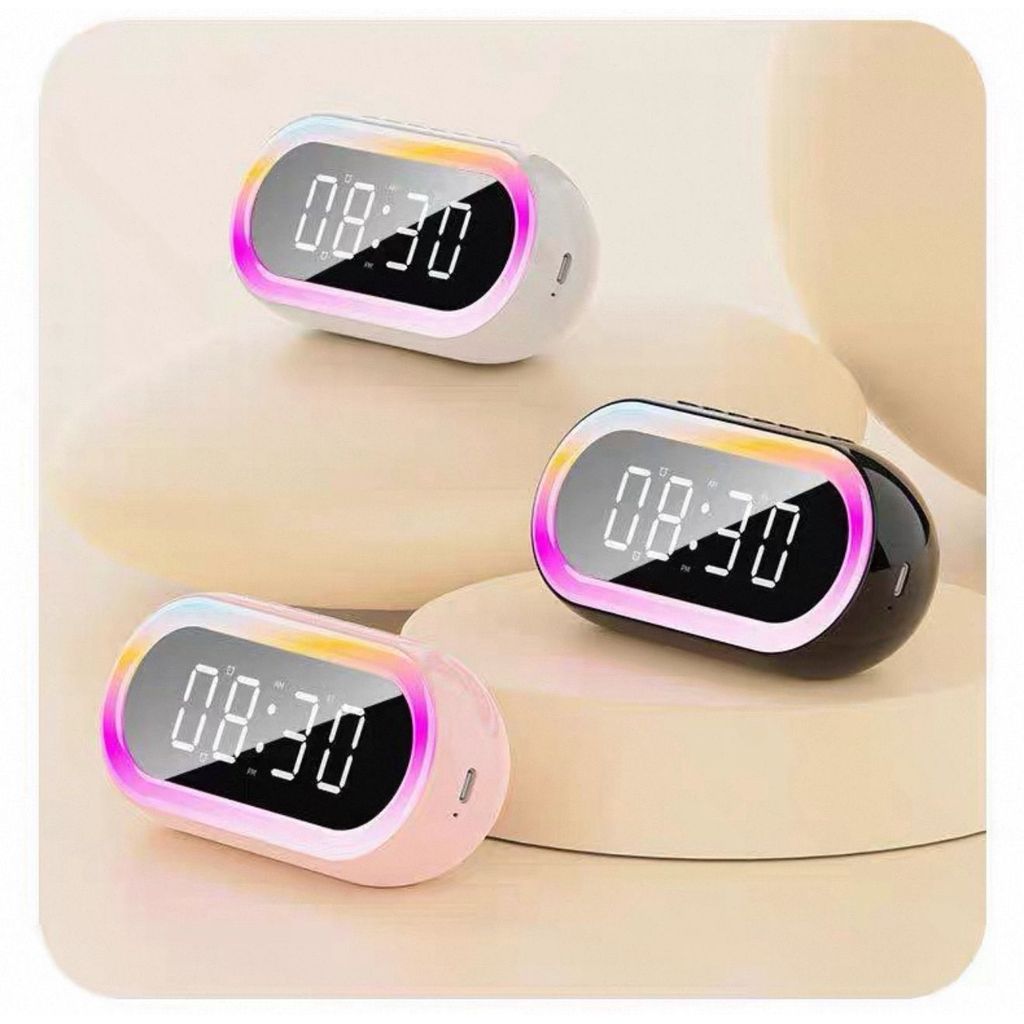 Panda Home Jam Digital LED Speaker Bluetooth Smart Clock Alarm Speaker Radio FM Jam Meja Music Box -