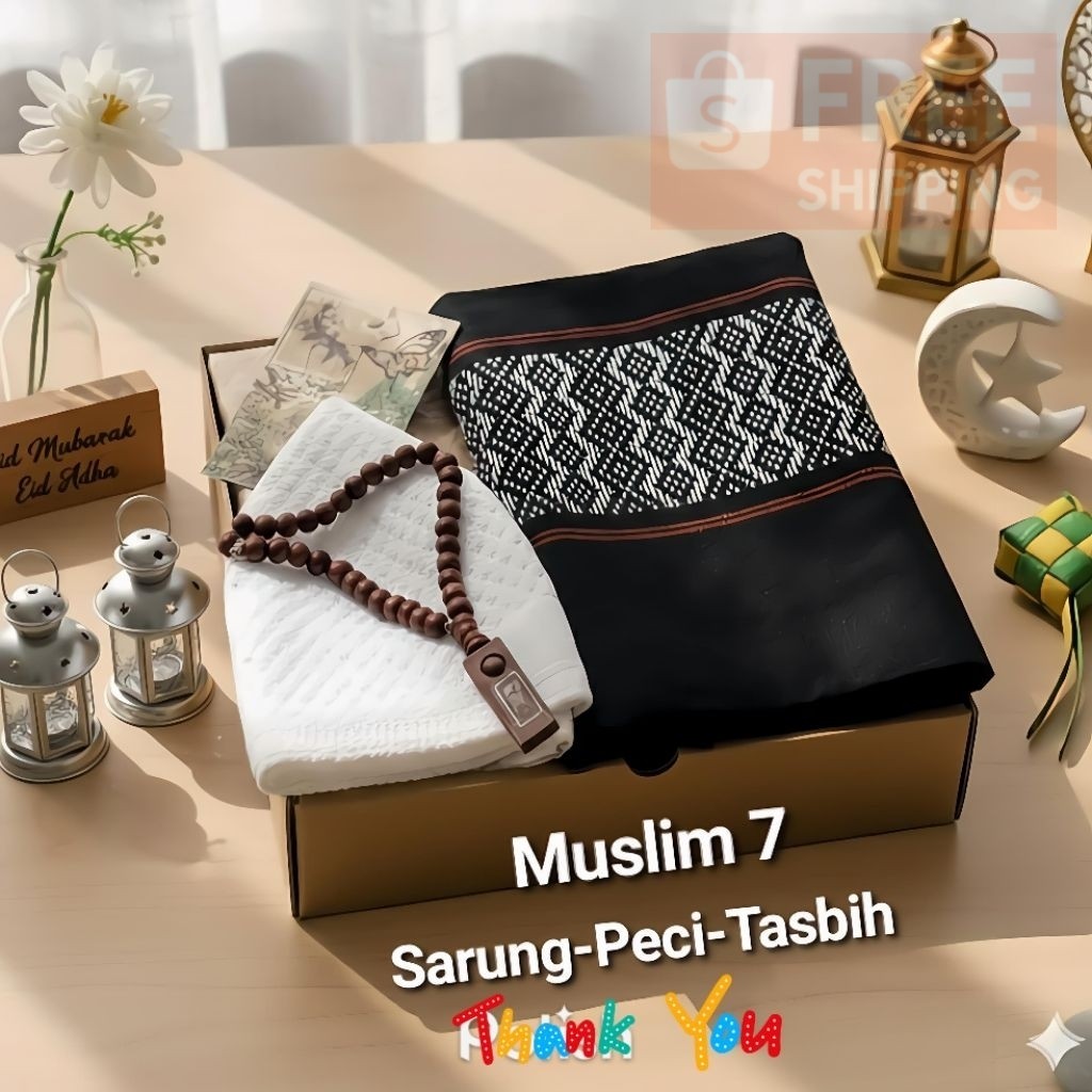 Hampers Sajadah Sarung Cowok Muslim Peralatan Sholat jumatan / Bingkisan Elegan Keluarga kado kantor