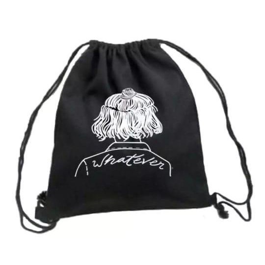 WHATEVER - Tas Ransel Serut Pria Wanita Kanvas Murah