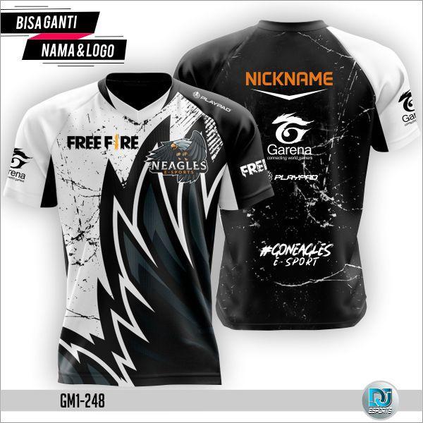 kaos Esport jersey Gaming Fullprinting Baju Game Freefire ML