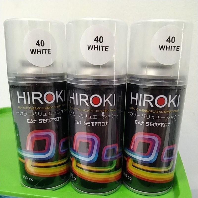 pilok pilox cat semprot hiroki 150cc white 40 150cc putih glossy putih susu 150cc