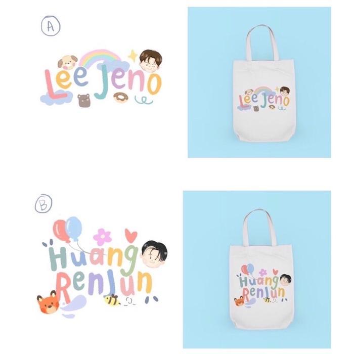 Tote Bag Cute dan Bergambar Nama Member NCT Dream / SM Entertaiment - mark lee, kanvas