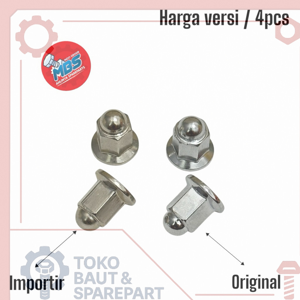 GROSIR BAUT SPAREPART ONDERDIL nuts / mur 11 m7 kunci 10 mur kenalpot mur blok head honda supra lege