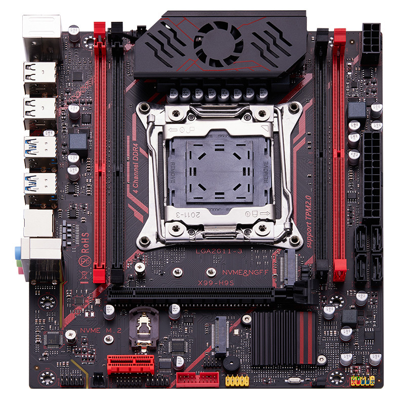 X99 motherboard H9S LGA 2011 3 with NVME NGFF M2 Support 4 channels X99 C612chip DDR4 Memory SATA30 