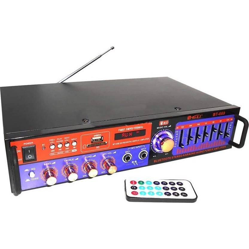 POWER AMPLIFIER FLECO BT-669 / Amplifier Bluetooth BT 669 / Power Amplifier Karaoke BT 669 Ampli fle