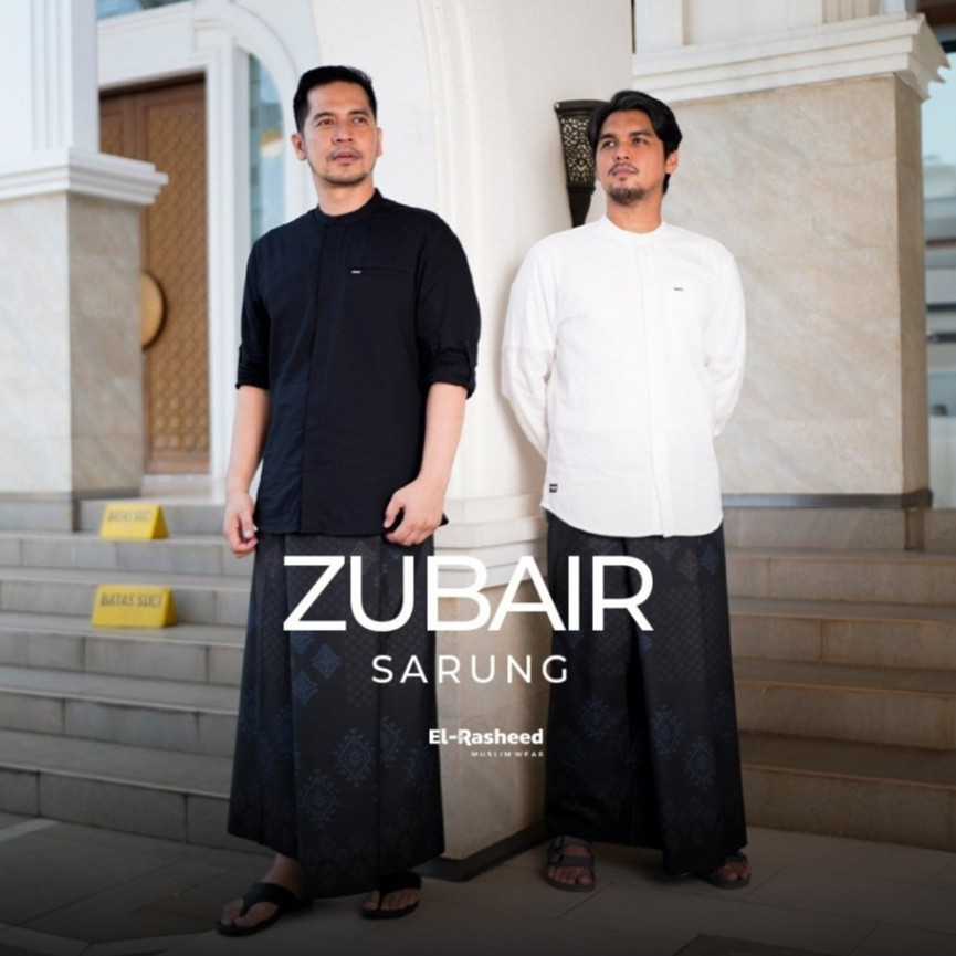 Yasmeera Sarung Printing Zubair Santri Premium Batik Sholat Pria Warna Hitam