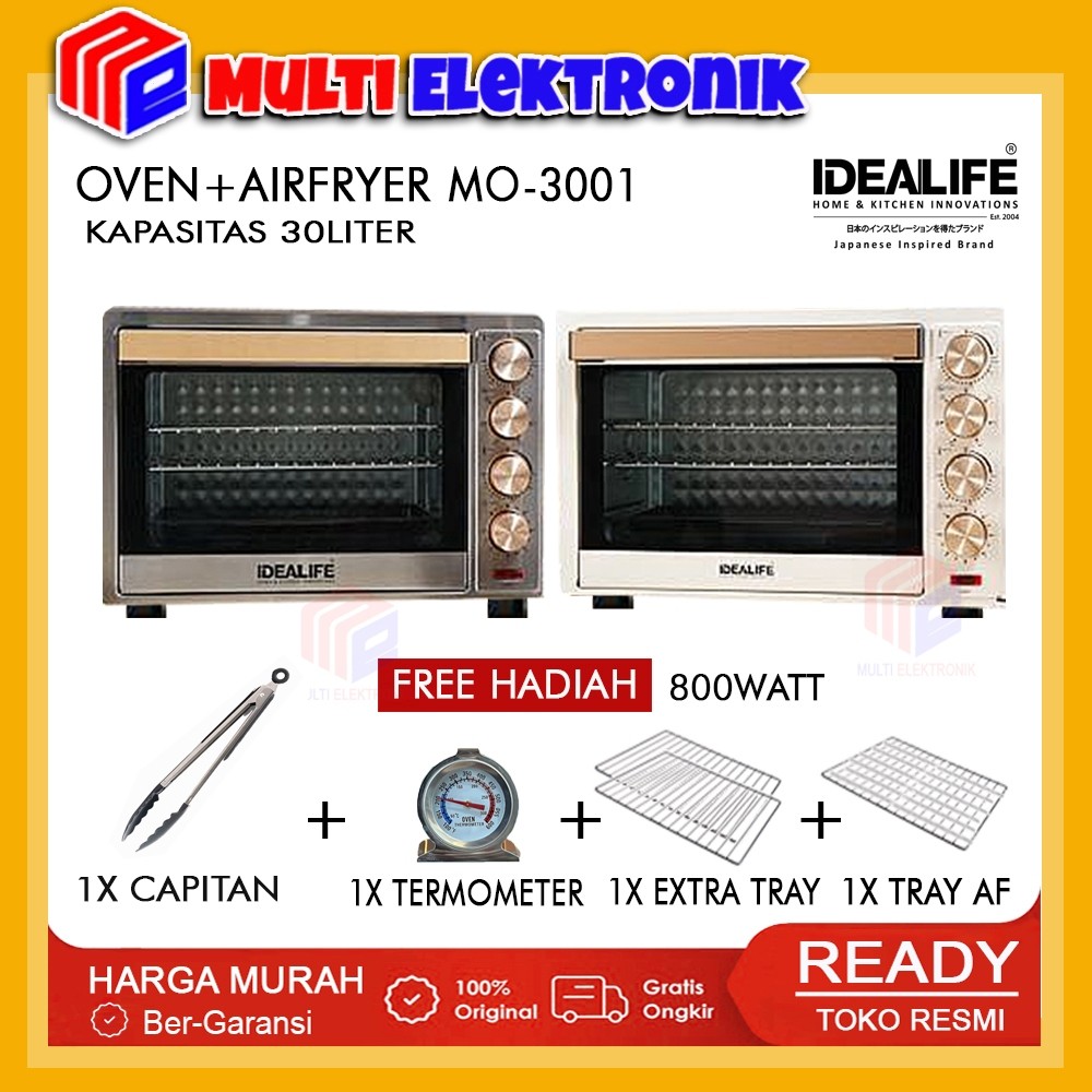 everleafco - Idealife Oven Listrik Low Watt Kapasitas 30 Liter MO-3001