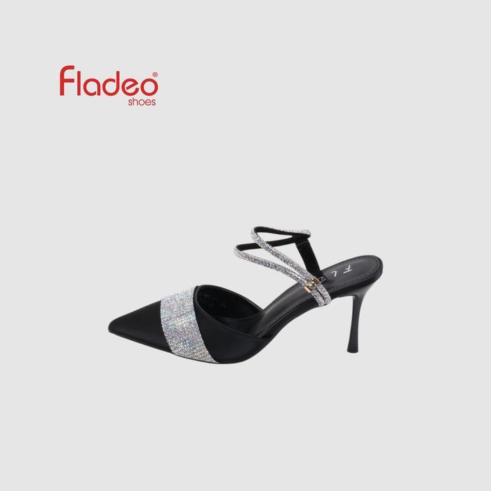 Fladeo L24/LDFH837-1EL/Sepatu Heel Tali Wanita [ Sling Back Heels Shoes ] - BLACK, 40