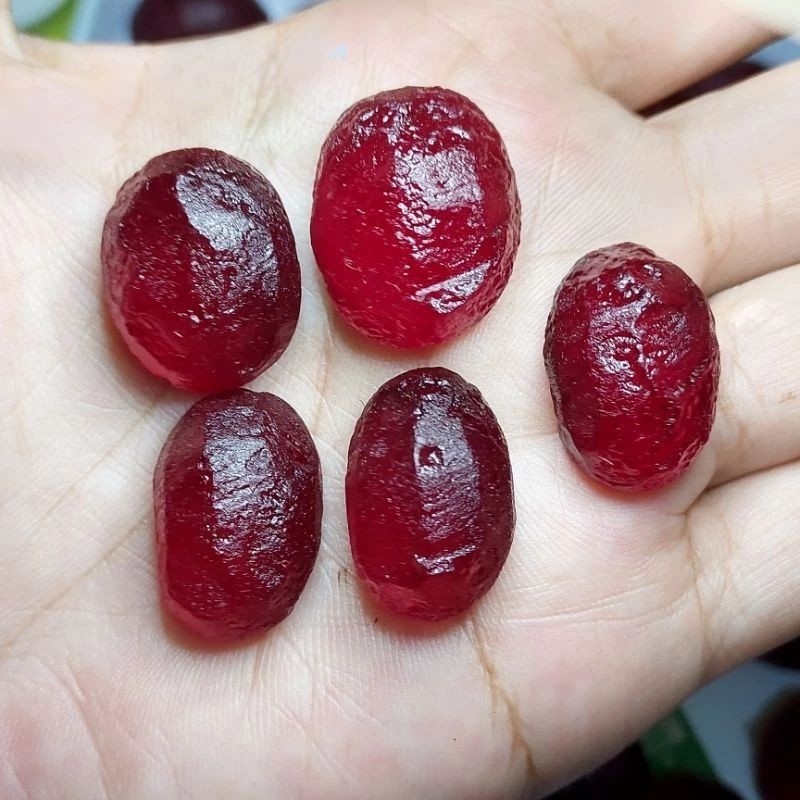 batu meteor / merah siam / green moldavite / tidak asli