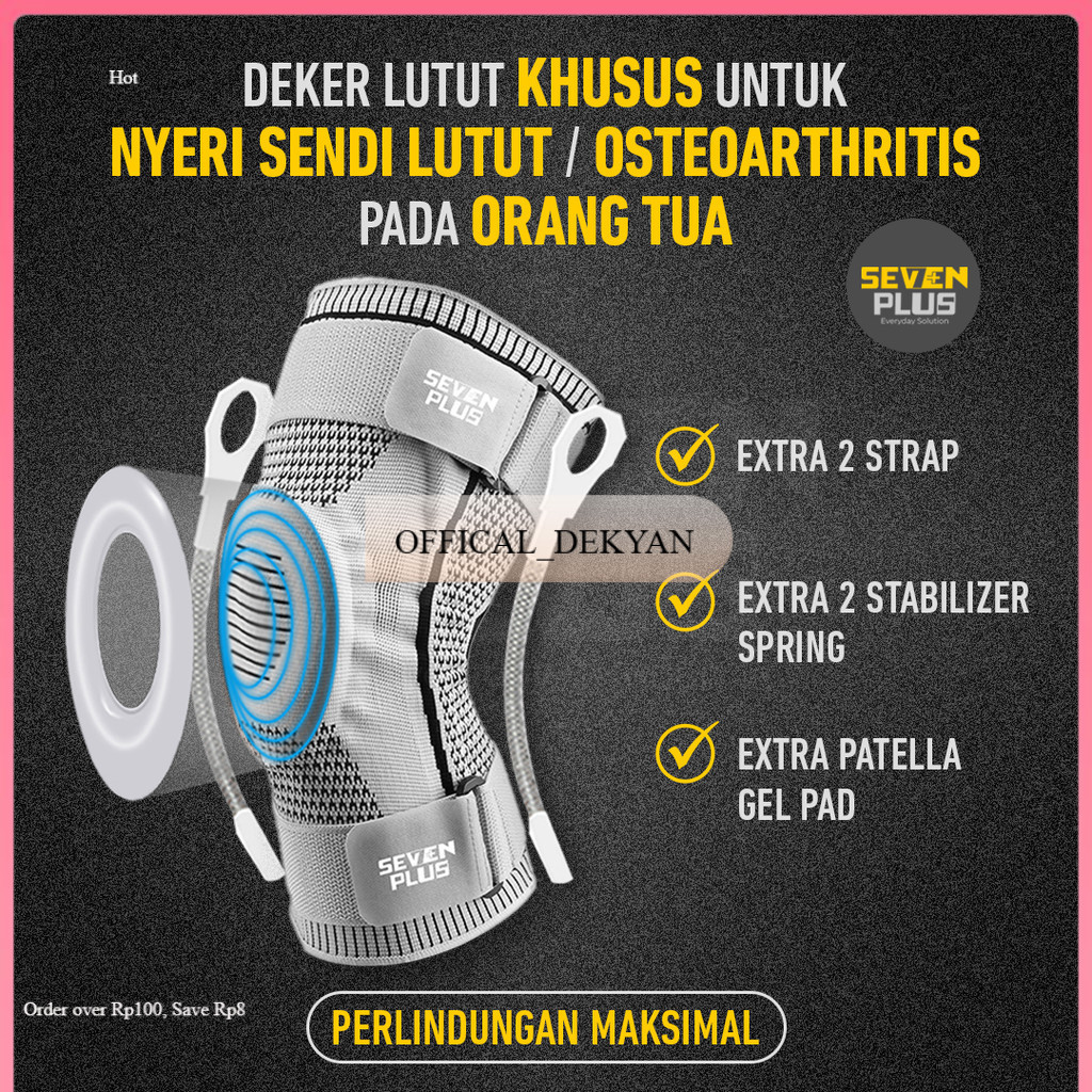 OFFICAL_DEKYAN SevenPlus Deker Lutut Khusus Osteoarthritis / Nyeri Lutut Lansia AB172 / Pelindung se