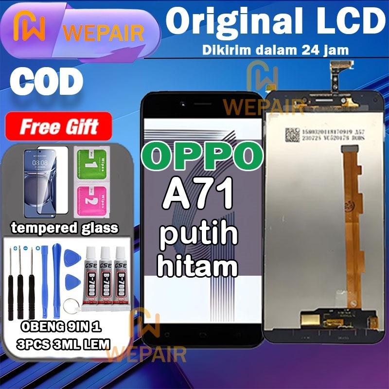 LCD OPPO A71 CPH1717 TOUCHSCREEN KUALITAS MUTU GLASS Fullset Komplit ori asli +Ready stock+Garansi 1