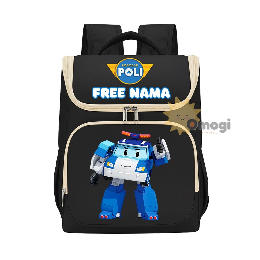 Tas Ransel Anak POLI ROBOCAR POLI Ransel Backpack Tas Gendong Anak TK/SD Free Nama