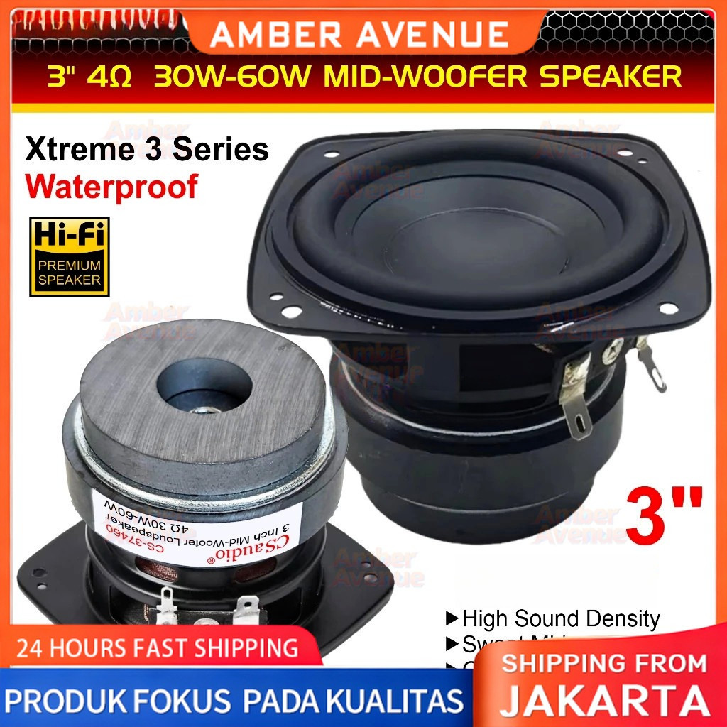 COD Speaker 3 inch LG-6515 Super Bass Waterproof 4 ohm 30W-40W Woofer Subwoofer