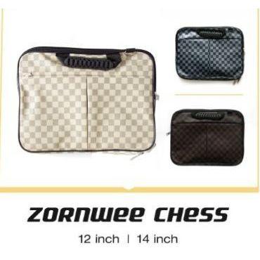 Tas Laptop 12 inch motif LV CATUR, TEBEL dan dua sisi. ZORNWEE