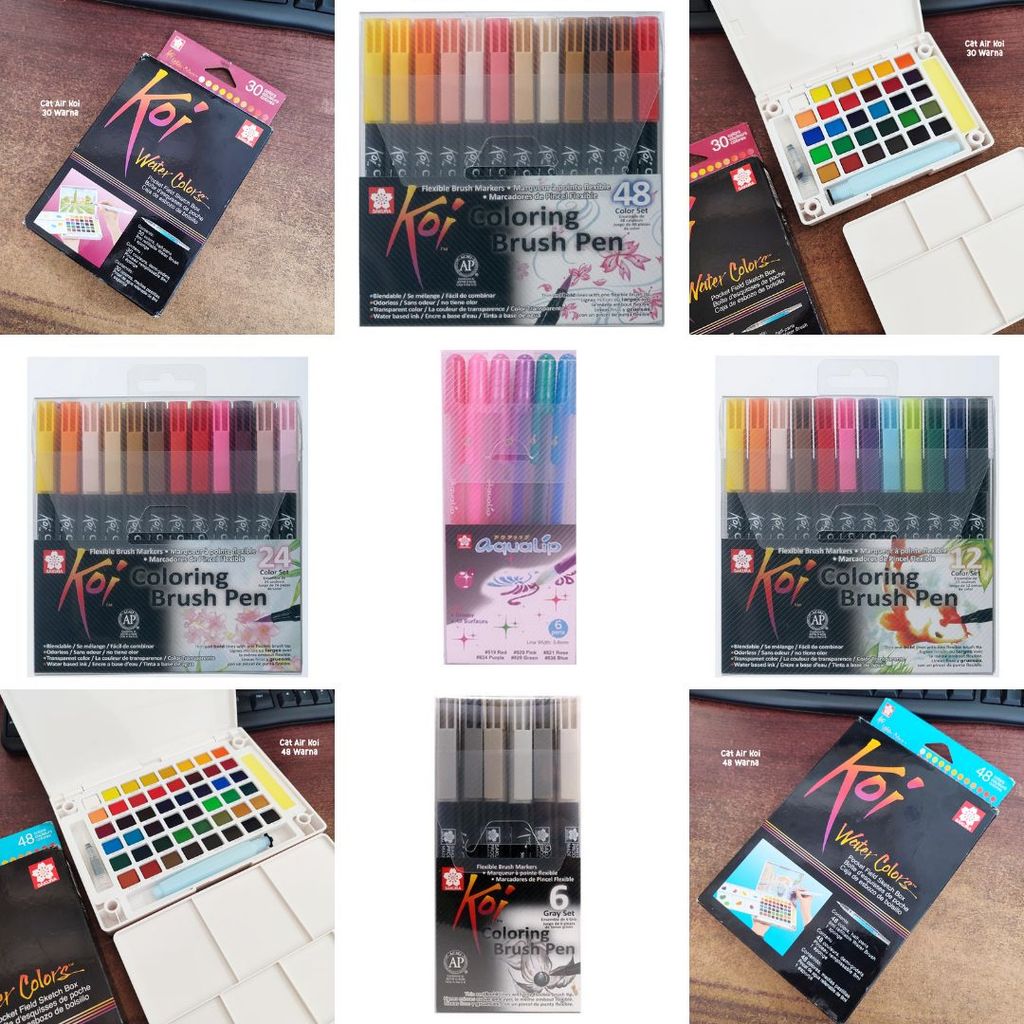 (1 SET) SAKURA KOI / ORIGINAL BRUSH PEN WATERCOLOR PULPEN ALAT LUKIS MELUKIS PEMULA & PROFESIONAL