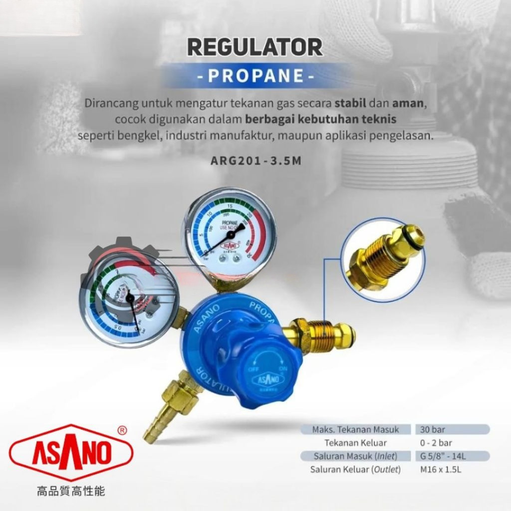 REGULATOR LAS GAS LPG ASANO / REGULATOR LAS PROPANE GAS LPG ASANO