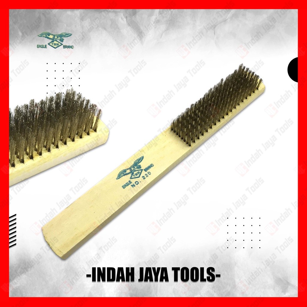 Sikat Kawat Kuningan Halus Eagle 8 Baris Lembut