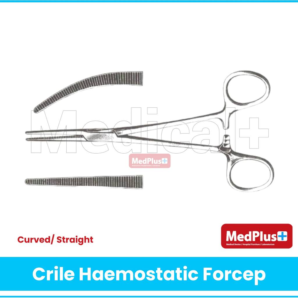 M+ Crile Haemostatic Forcep 14 Cm Lurus/ Bengkok Crile Forcep  Instrumen