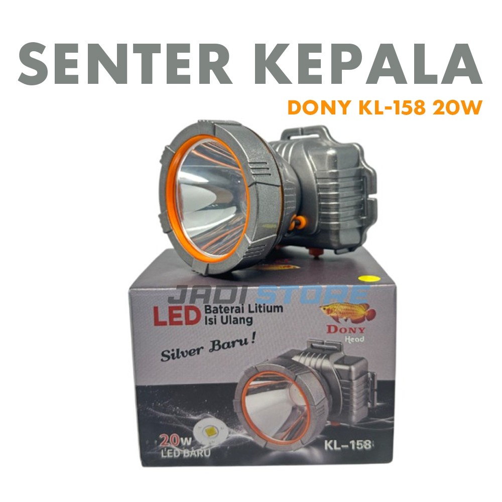 gebyar promo DONY KL-158 Senter Kepala Head Lamp Light Dony KL-158 KL158 KL 158 LED Original Silver 